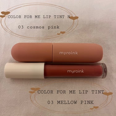 カラーフォーミーリップティント 03 mellow pink/myroink/口紅を使ったクチコミ（2枚目）