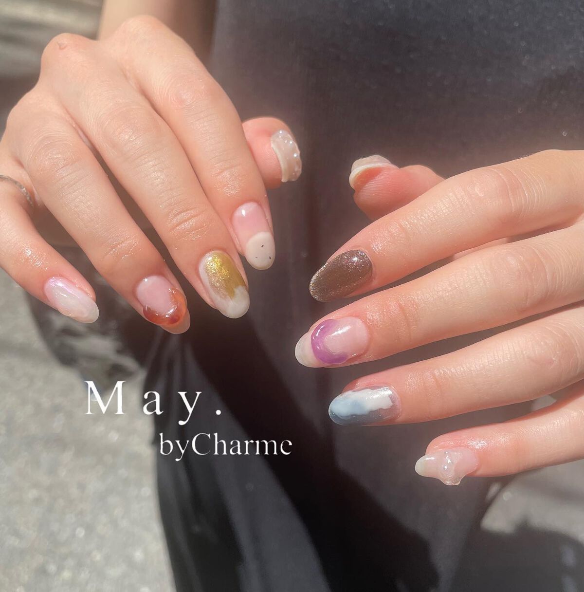 #個性派ネイル,#ぷくぷくネイル,#カラフルネイル,#ニュアンスネイルのネイルデザイン