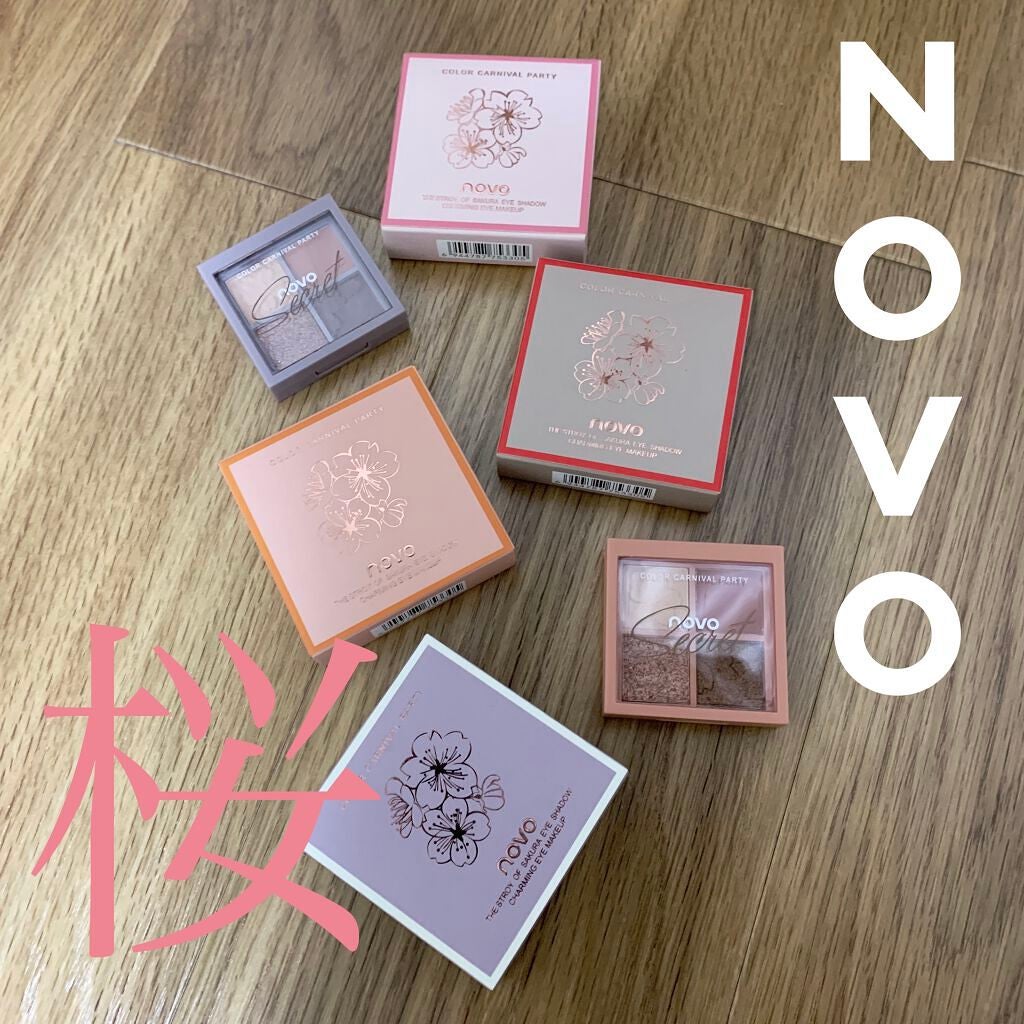 チェリーブロッサム 4色アイシャドウ/NOVO/アイシャドウパレットを使ったクチコミ(1枚目)