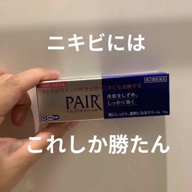 ペア　ペアアクネクリームW(医薬品)

今回はニキビにおすすめの薬をご紹介します🙌

見たことある方も多いと思いますが、本当に効果あります。日々スキンケアなどに気をつけてはいますが、1つや2つニキビがで