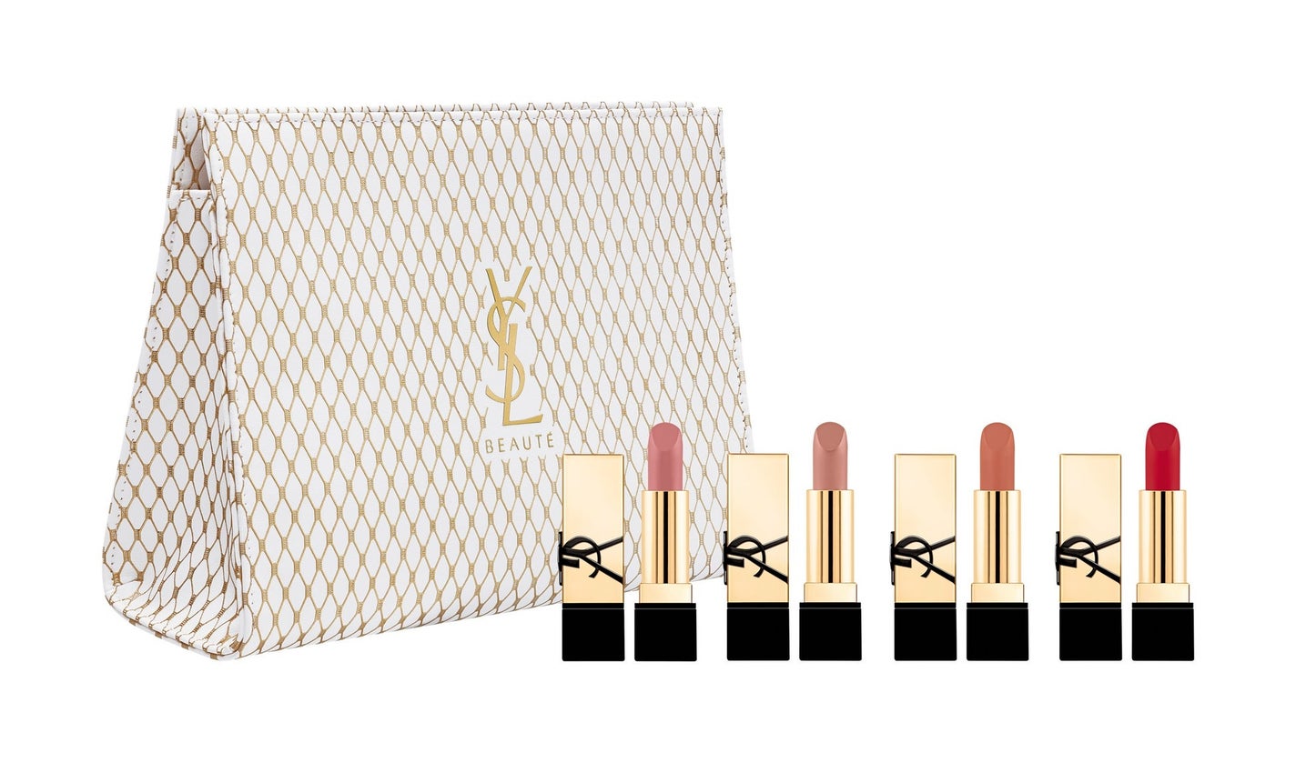 YSL/完売品ミニリップセット、ポーチ付 試してみた】YSL ミニ リップセット YVES SAINT LAURENT BEAUTE