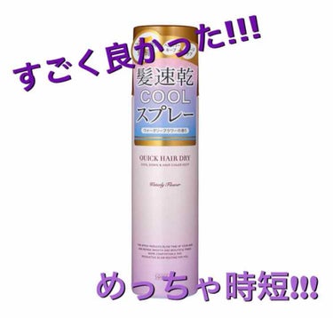 スキューズミー クイックヘアドライクールスプレー
税込1,404円

PLAZAで購入しました。
私は髪乾かすという行為が大嫌いでして、何か早く乾かせるor乾かさなくて済むような便利なものないかなーと探