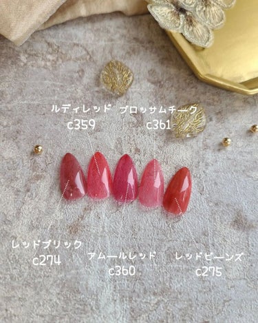 e_nails//フォロバ◎//ネイルとコスメ好きママ on LIPS 「こんにちは🤍同系色くらべてみたシリーズ第2弾はレッド系❣新発売..」（2枚目）