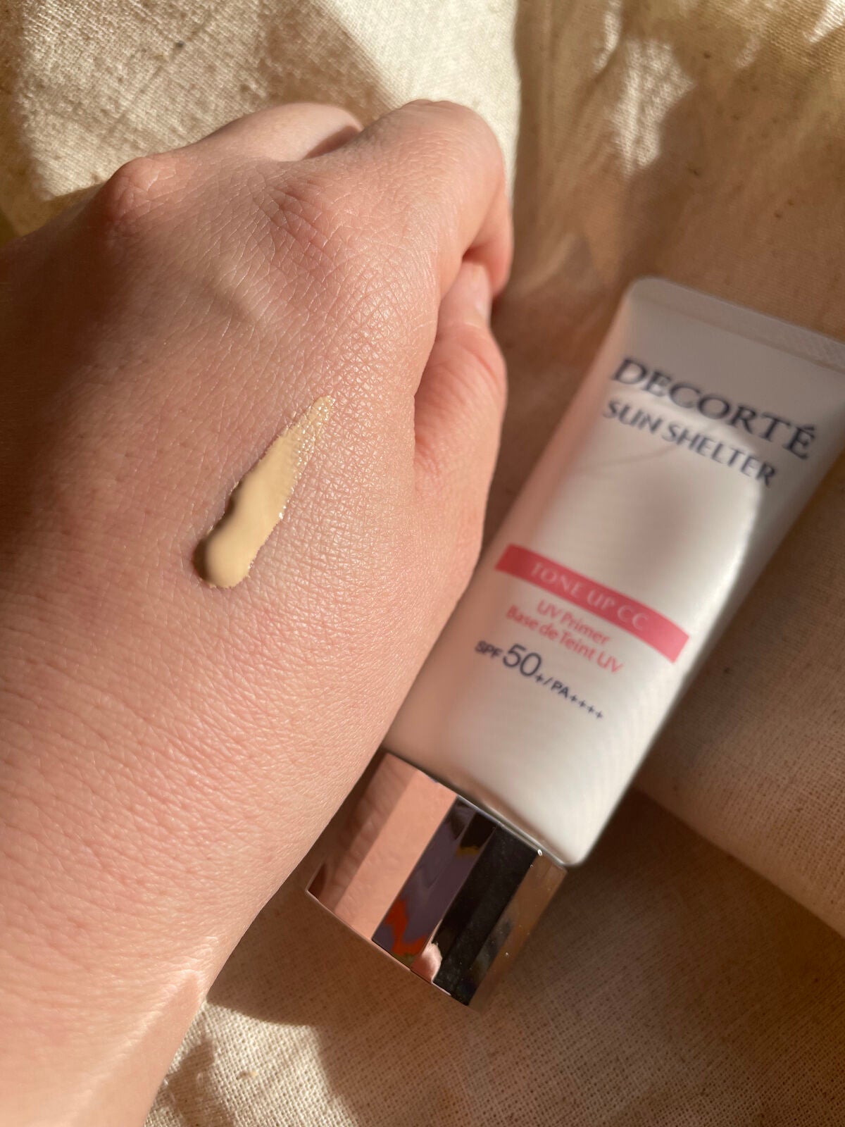 サンシェルター トーンアップCC/DECORTÉ/CCクリームを使ったクチコミ(2枚目)