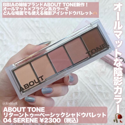 リターントゥーベーシックシャドウパレット/ABOUT TONE/アイシャドウパレットを使ったクチコミ(2枚目)