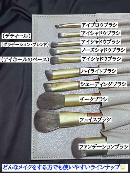 SIXPLUS X MARILYN 10本メイクアップブラシセット/SIXPLUS/メイクブラシを使ったクチコミ(5枚目)