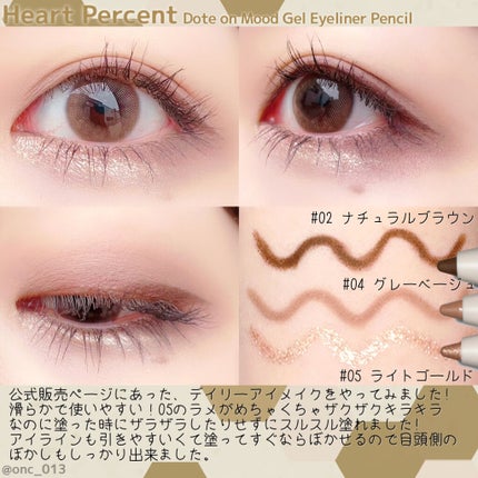 ドットオンムードジェルアイライナーペンシル/Heart Percent/ジェルアイライナーを使ったクチコミ(2枚目)