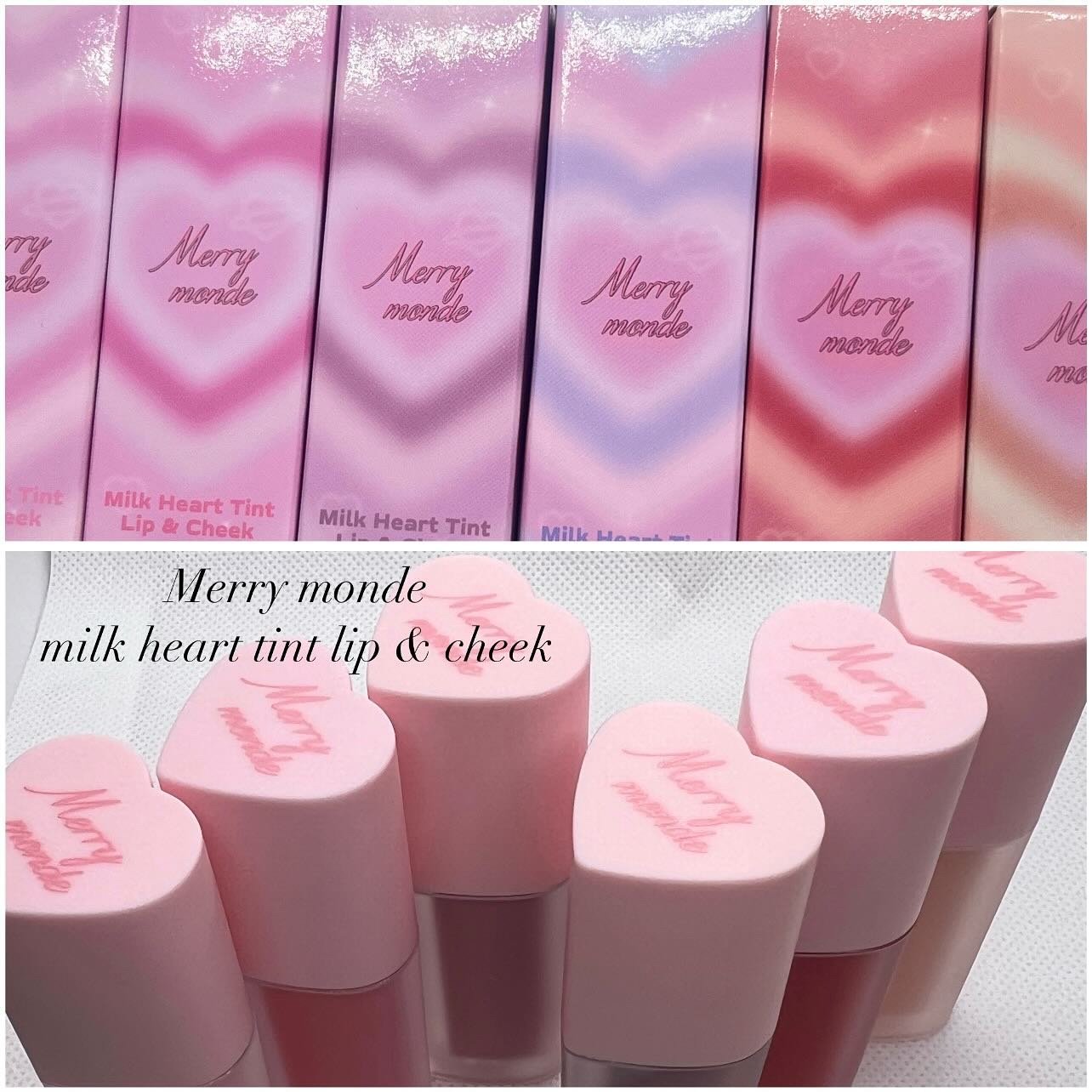 ミルクハートティントリップアンドチーク/Merrymonde/リップティントを使ったクチコミ（1枚目）