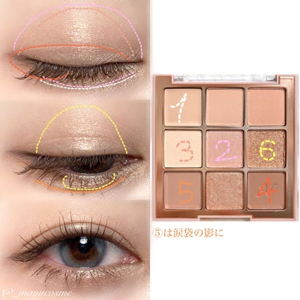 マルチアンダーアイパレット/hina cosmetics/アイシャドウパレットを使ったクチコミ(6枚目)