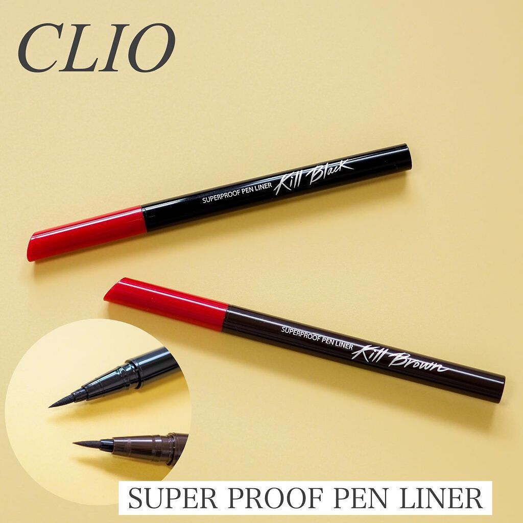 スーパープルーフ ペン ライナー 01 BLACK/CLIO/リキッドアイライナーを使ったクチコミ（1枚目）