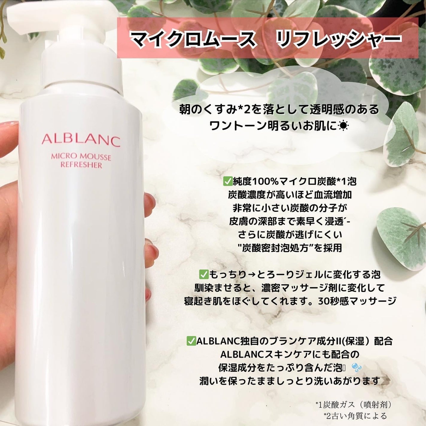 マイクロムース リフレッシャー/ALBLANC/泡洗顔を使ったクチコミ(2枚目)