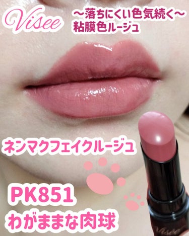 ネンマクフェイク ルージュ PK851 わがままな肉球/Visée/口紅を使ったクチコミ（1枚目）