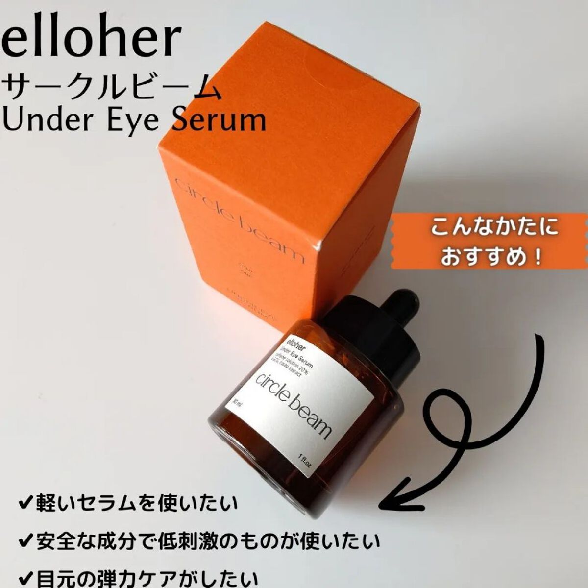 サークルビーム - Under Eye Serum/elloher/美容液を使ったクチコミ（2枚目）