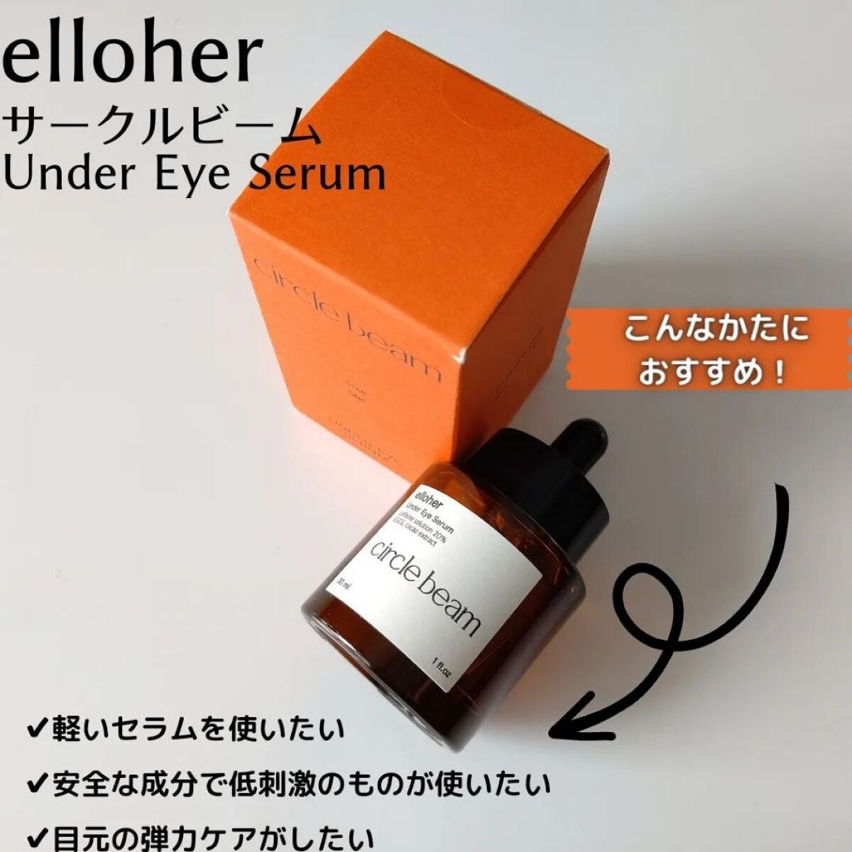 サークルビーム - Under Eye Serum/elloher/美容液を使ったクチコミ(2枚目)