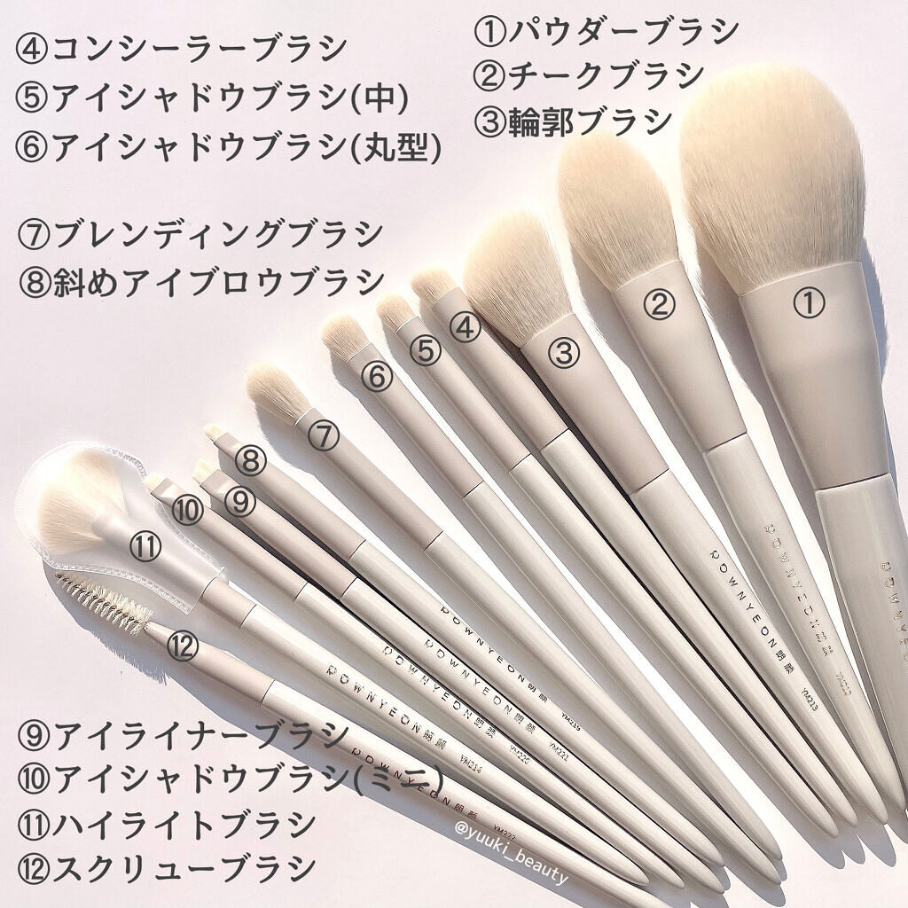 メイクブラシセット/Rownyeon/メイクブラシを使ったクチコミ（2枚目）