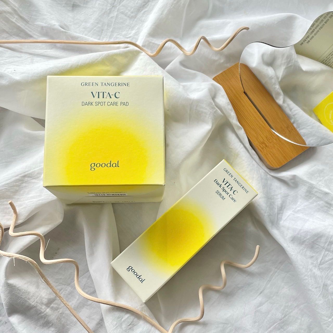 グリーンタンジェリン ビタCダークスポットケアパッド/goodal/トナーパッドを使ったクチコミ（1枚目）