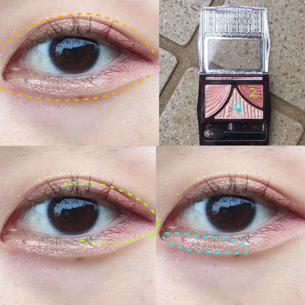 ジューシーピュアアイズ/キャンメイク/アイシャドウパレットを使ったクチコミ（3枚目）