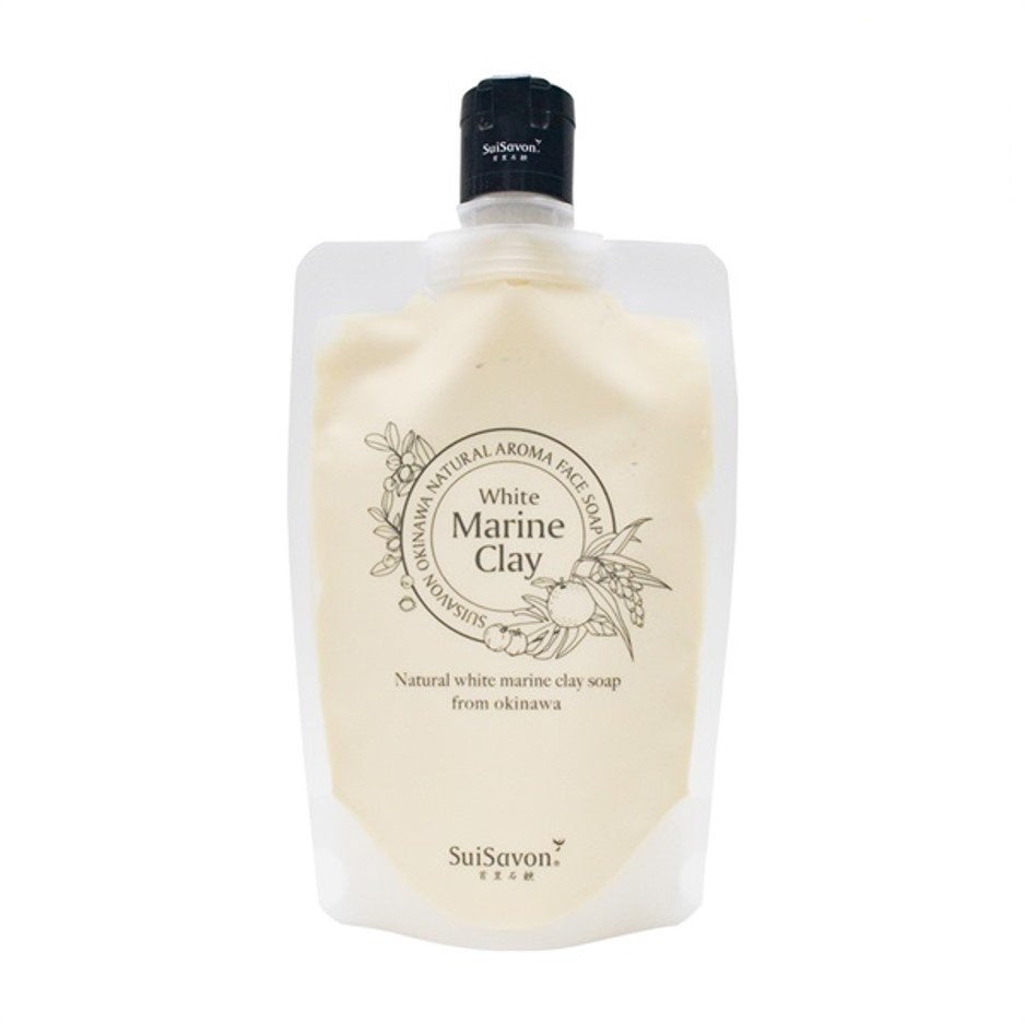SuiSavon 琉球のホワイトマリンクレイ洗顔石鹸 島レモンの香り