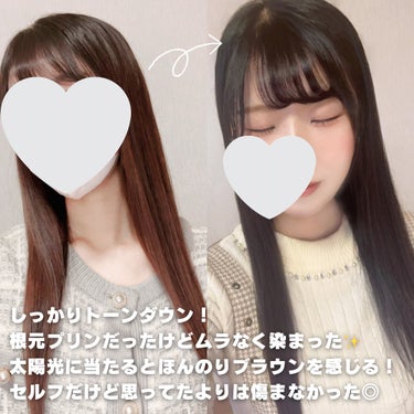 ビューティラボ ホイップヘアカラー 髪色もどしのクチコミ「イエベがセルフで暗髪に染めてみた！

‪⿻‬Beautylabo
ホイップヘアカラー 髪色もど.....」（3枚目）