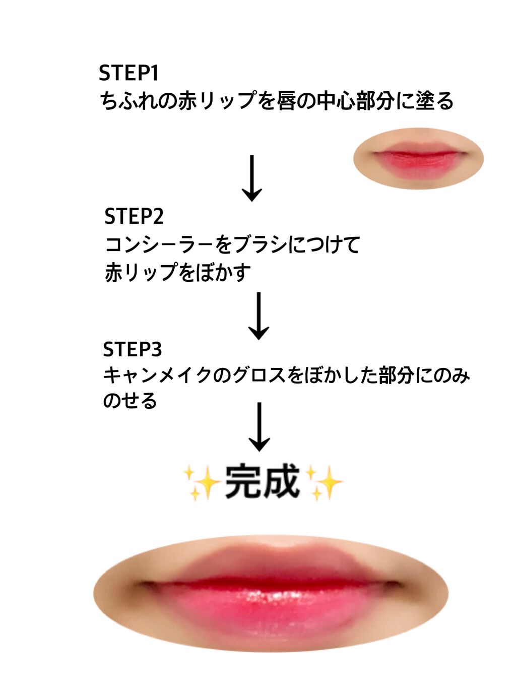 リップティントシロップ/キャンメイク/リップティントを使ったクチコミ（2枚目）