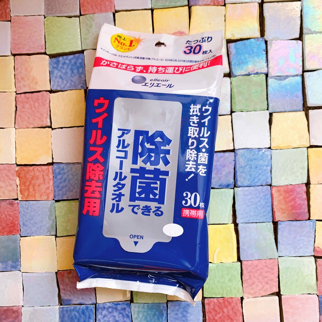 除菌できるアルコールタオル/エリエール/ティッシュを使ったクチコミ(1枚目)