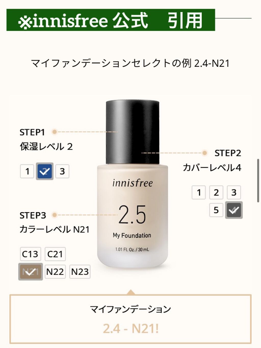 マイファンデーション 3.1 N22/innisfree/リキッドファンデーションを使ったクチコミ（3枚目）