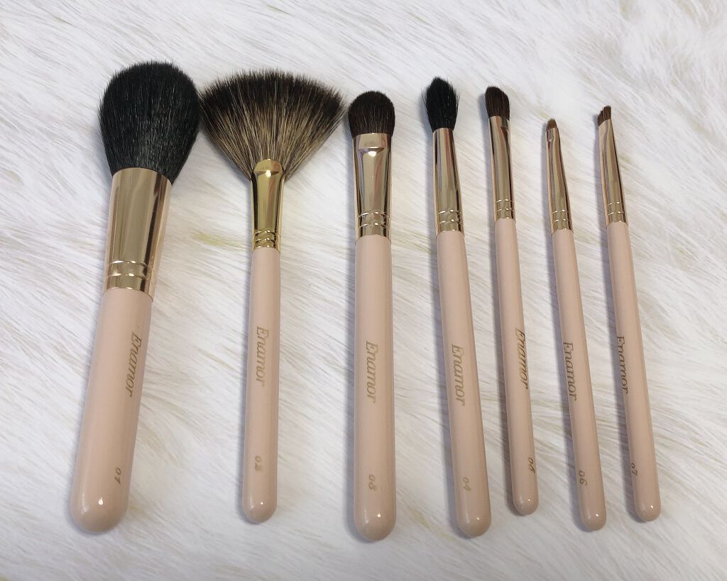 Enamor 熊野筆メイクブラシ7本&ケースセット/Enamor/メイクブラシを使ったクチコミ(2枚目)