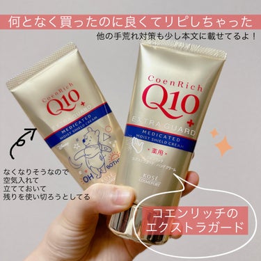 昨年冬に水仕事の手荒れ対策ハンドクリーム探してて買ったコエンリッチQ10の薬用エクストラガード ハンドクリーム。
レジ前にあって「水弾く仕様だし、なんかパケが強そうだし、一応コーセーさんだし、プーさん可