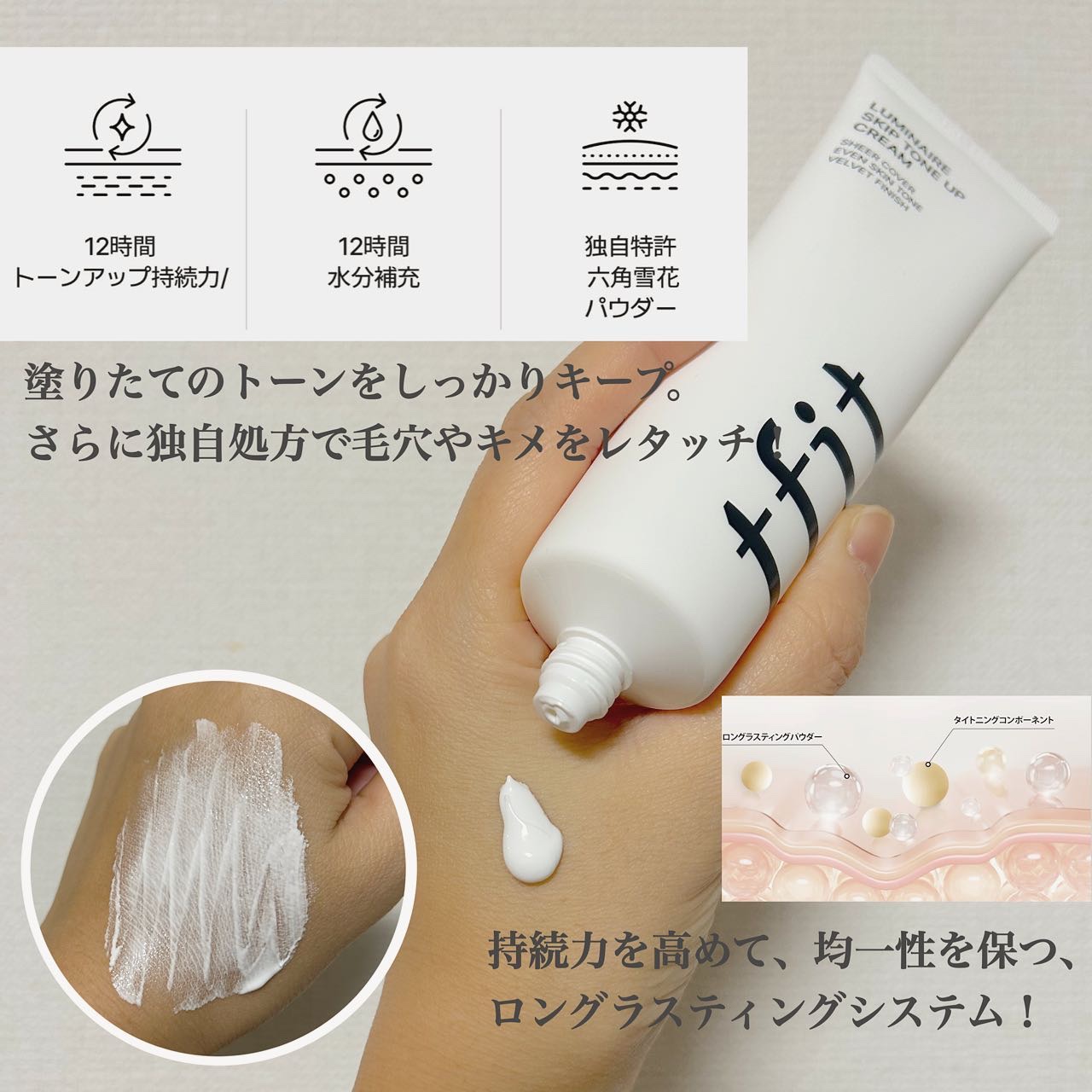 ルミネールスキップトーンアップクリーム/TFIT/化粧下地を使ったクチコミ（2枚目）