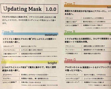 Updating Mask 1.0.0 5タイプセット 1セット5枚入り/meol/シートマスク・パックを使ったクチコミ（2枚目）