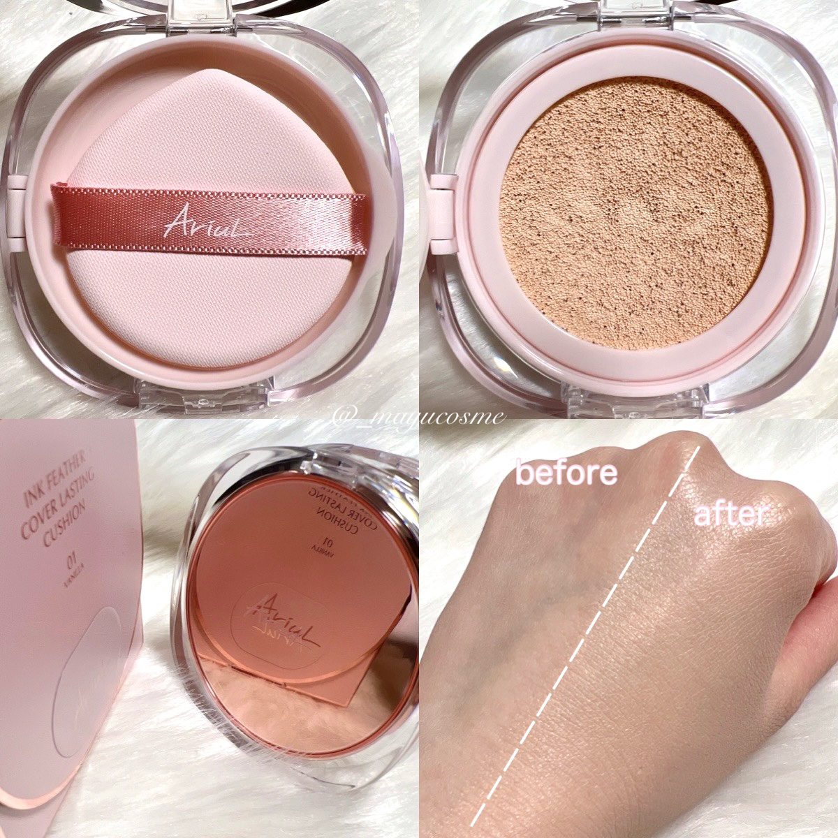 アリウル インクフェザーカバーラスティングクッション/Ariul/クッションファンデーションを使ったクチコミ（2枚目）