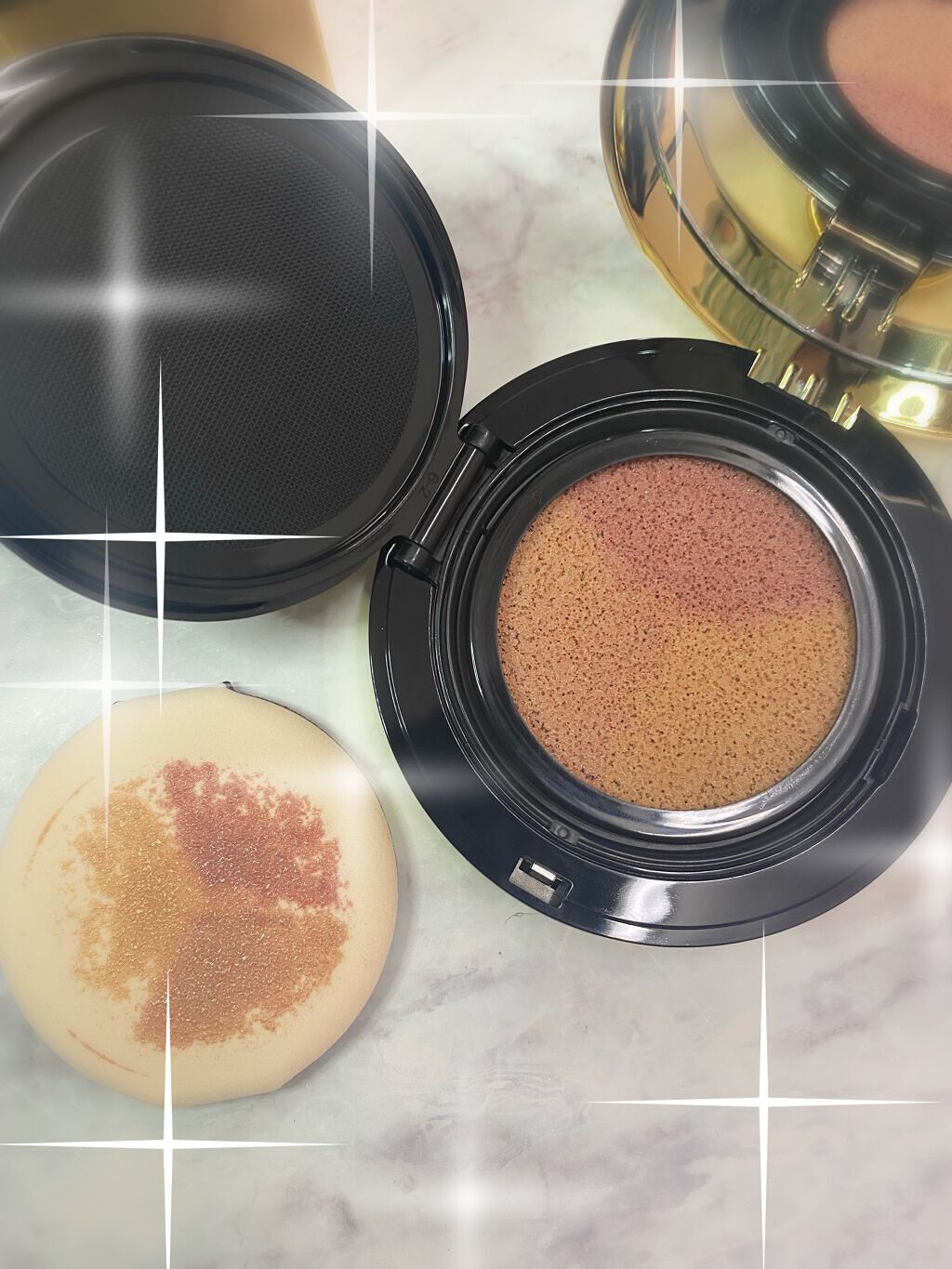 アンクル ド ポー ルクッション ゴールドラッシュ ハイライター/YVES SAINT LAURENT BEAUTE/リキッドハイライトを使ったクチコミ（2枚目）