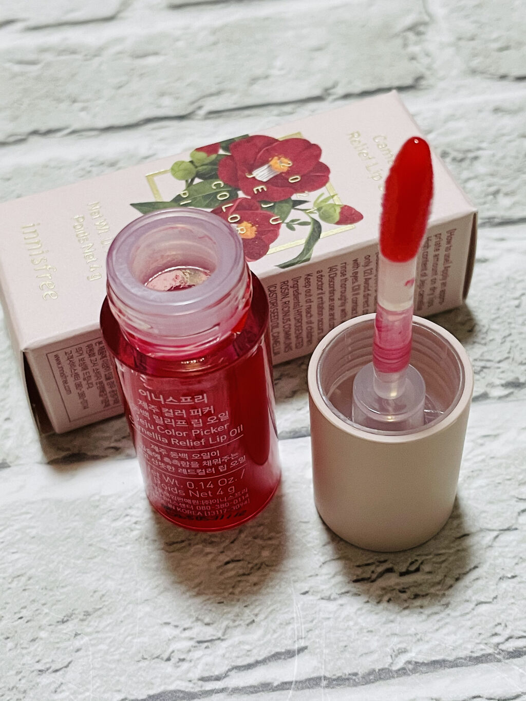 カメリア　リリーフ　リップオイル/innisfree/リップグロスを使ったクチコミ（3枚目）