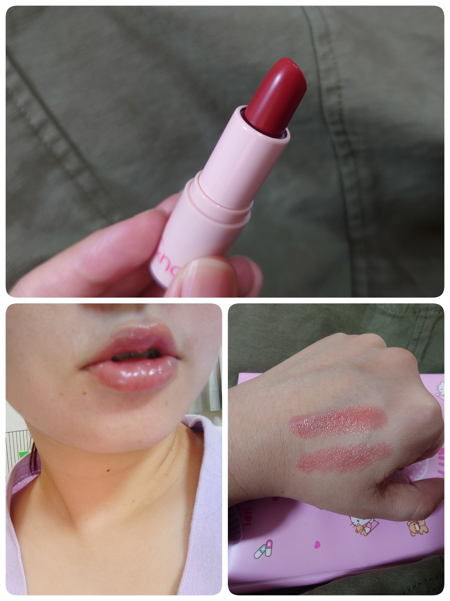 アンドバイロムアンド グラッシーバーム PK01 ベアローズ/&nd by rom&nd/口紅を使ったクチコミ（2枚目）