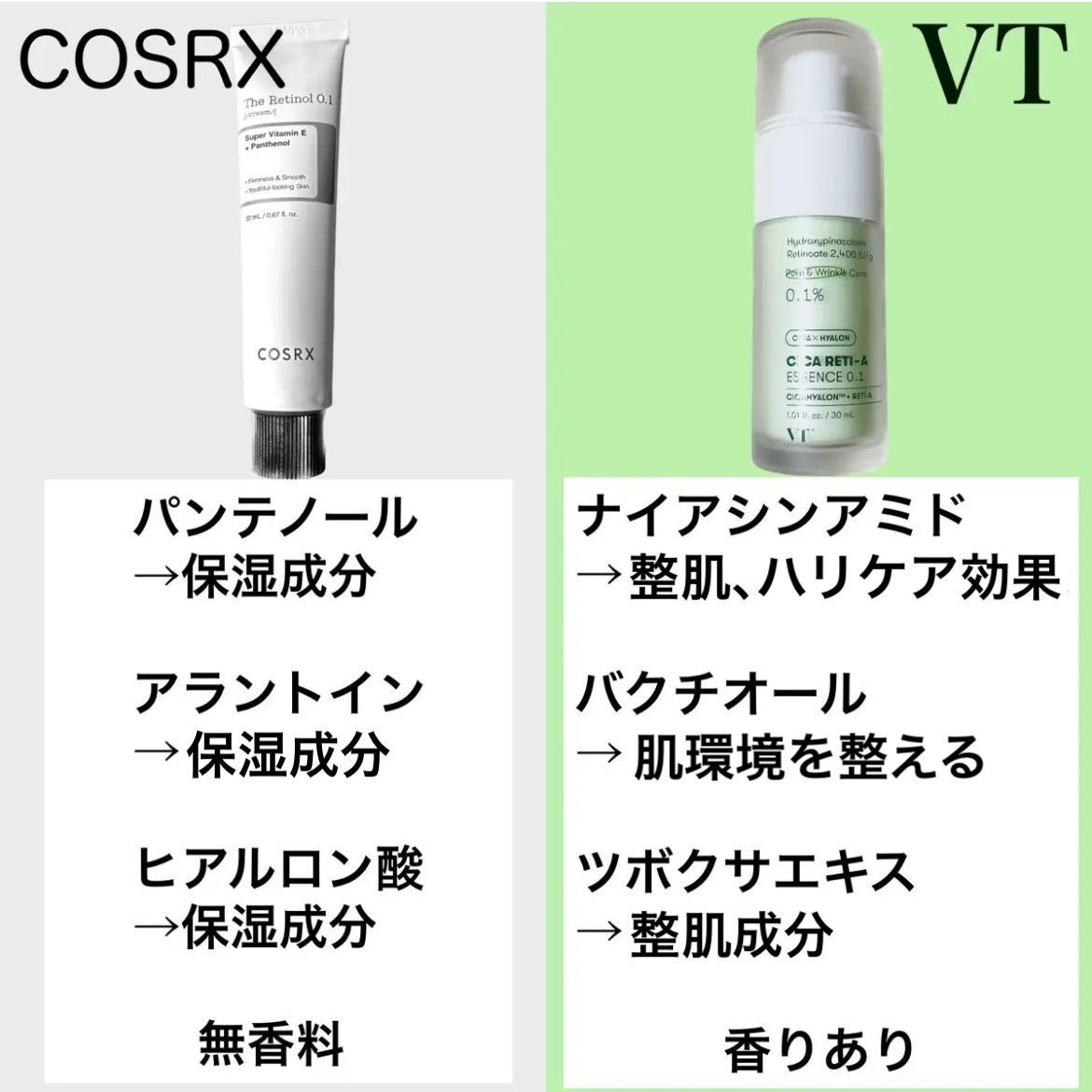 あなたはどっち派？COSRX・VTのスキンケア・基礎化粧品を徹底