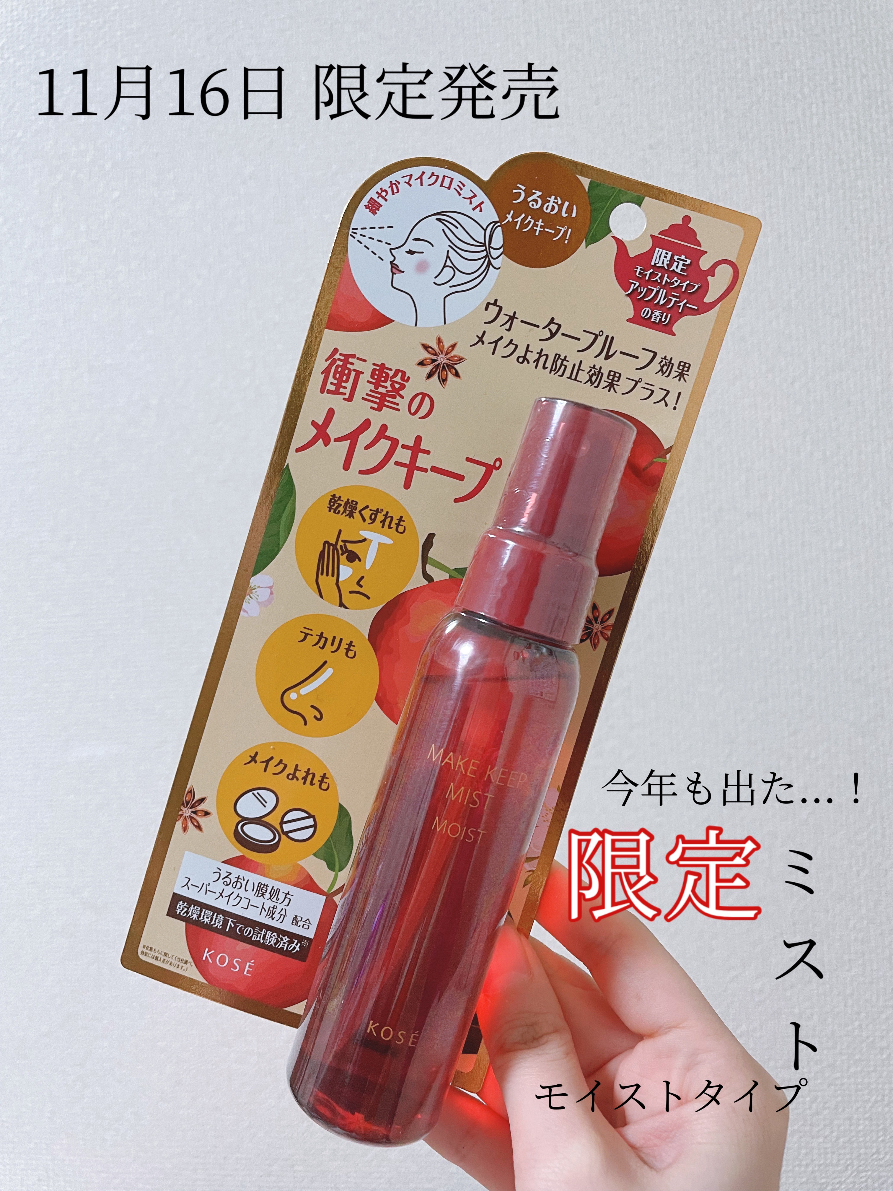 メイク キープ ミスト EX + モイスト TEA/コーセーコスメニエンス/フィックスミストを使ったクチコミ（1枚目）