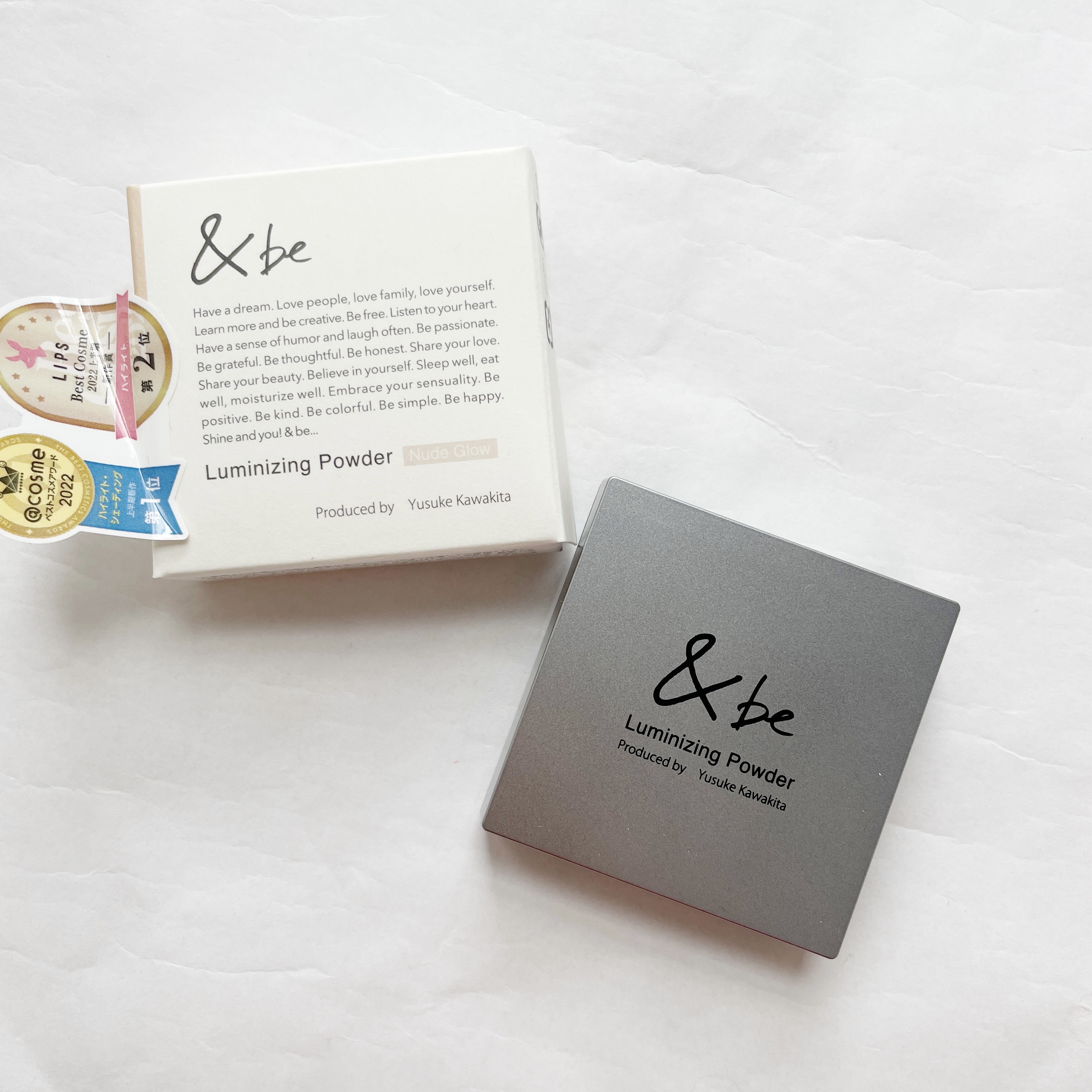 &be ルミナイジングパウダー ヌードグロウ/＆be/パウダーハイライトを使ったクチコミ（2枚目）