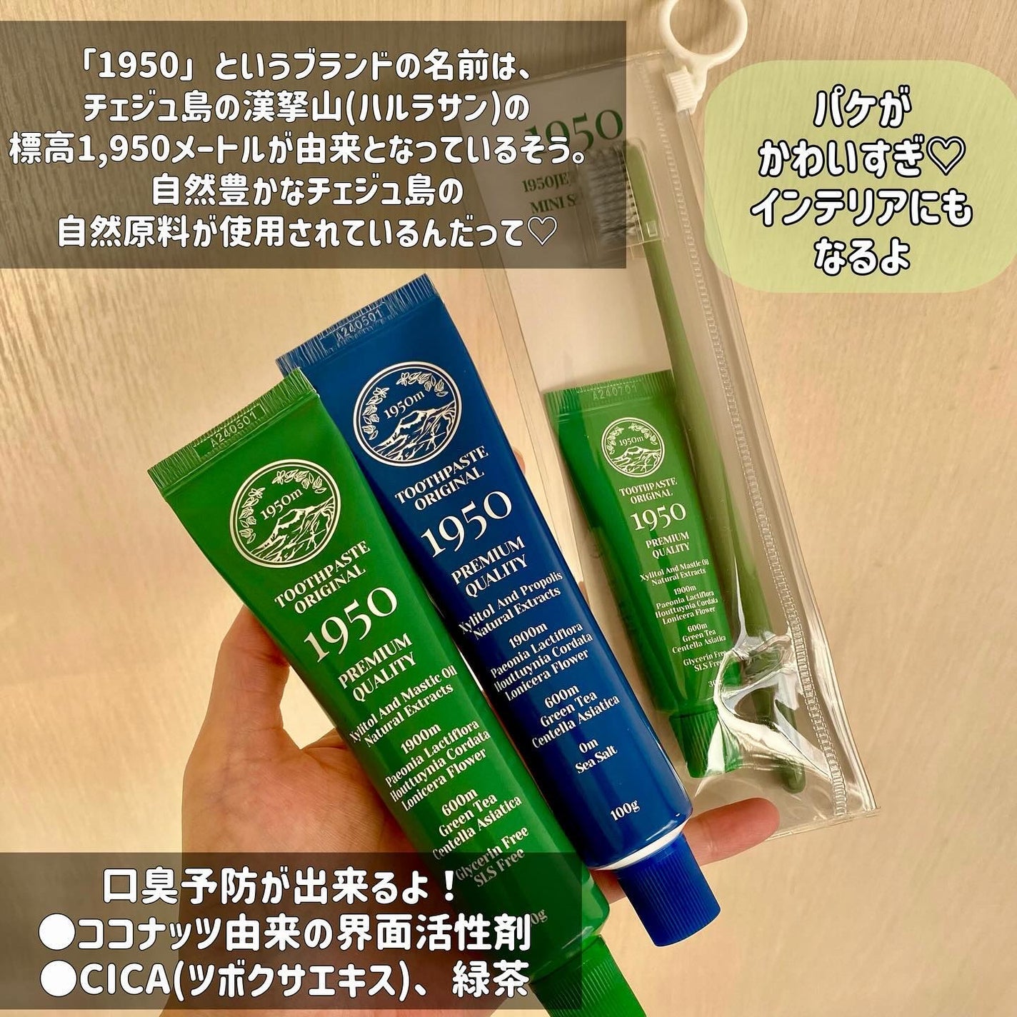 チェジュミネラルソルトブルーオーガニック歯磨き粉/1950/歯磨き粉を使ったクチコミ(2枚目)