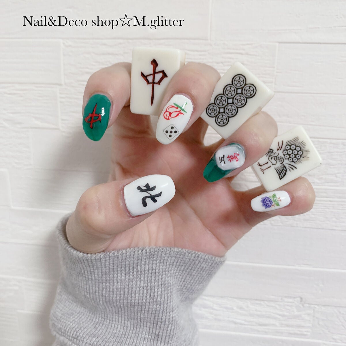 mika💍☆ヨガインストラクター🧘♀️ on LIPS 「#友達ネイル💅🏻✨#麻雀ネイルパーツとシール持ち込みで🥺Nai..」(3枚目)