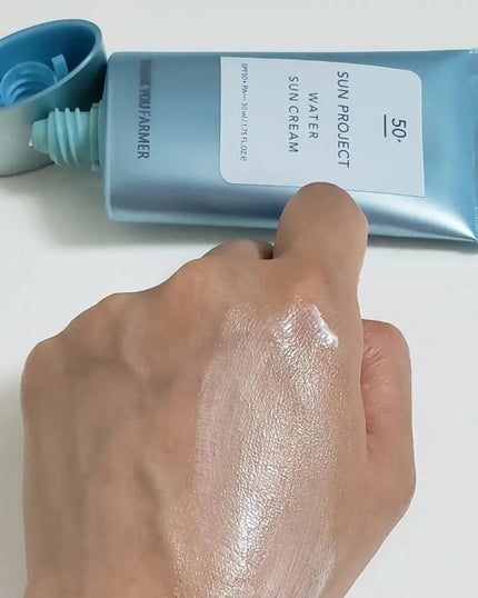 サンプロジェクト ウォーターサンクリーム SPF50+ PA+++/THANK YOU FARMER/日焼け止めクリームを使ったクチコミ(6枚目)