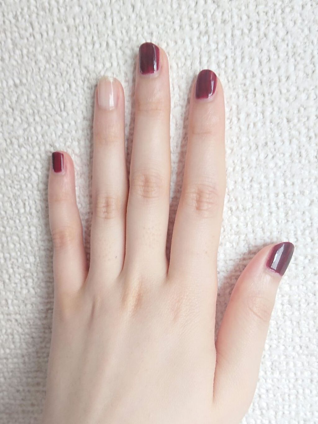 グロッシーコート バーガンディ【旧】/スキューズミー/オールインワンネイルを使ったクチコミ（1枚目）