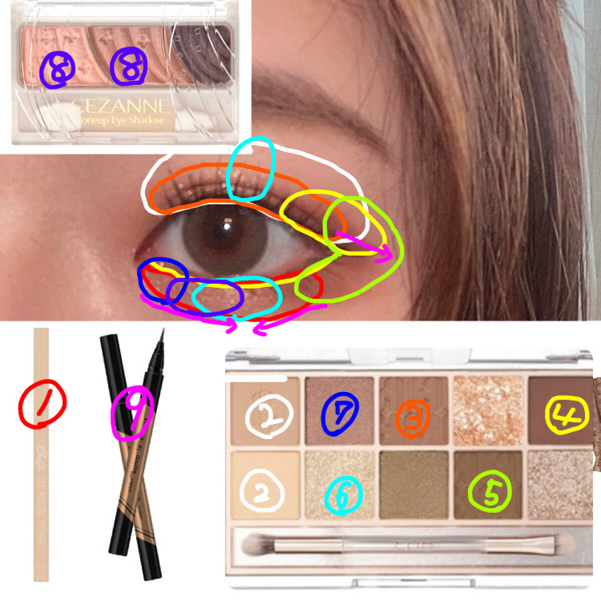 トーンアップアイシャドウ/CEZANNE/アイシャドウパレットを使ったクチコミ（3枚目）