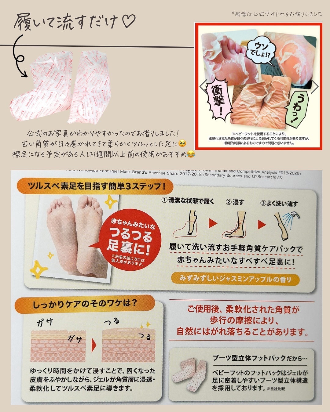 イージーパックDP60分タイプ/ベビーフット/レッグ・フットケアを使ったクチコミ（3枚目）