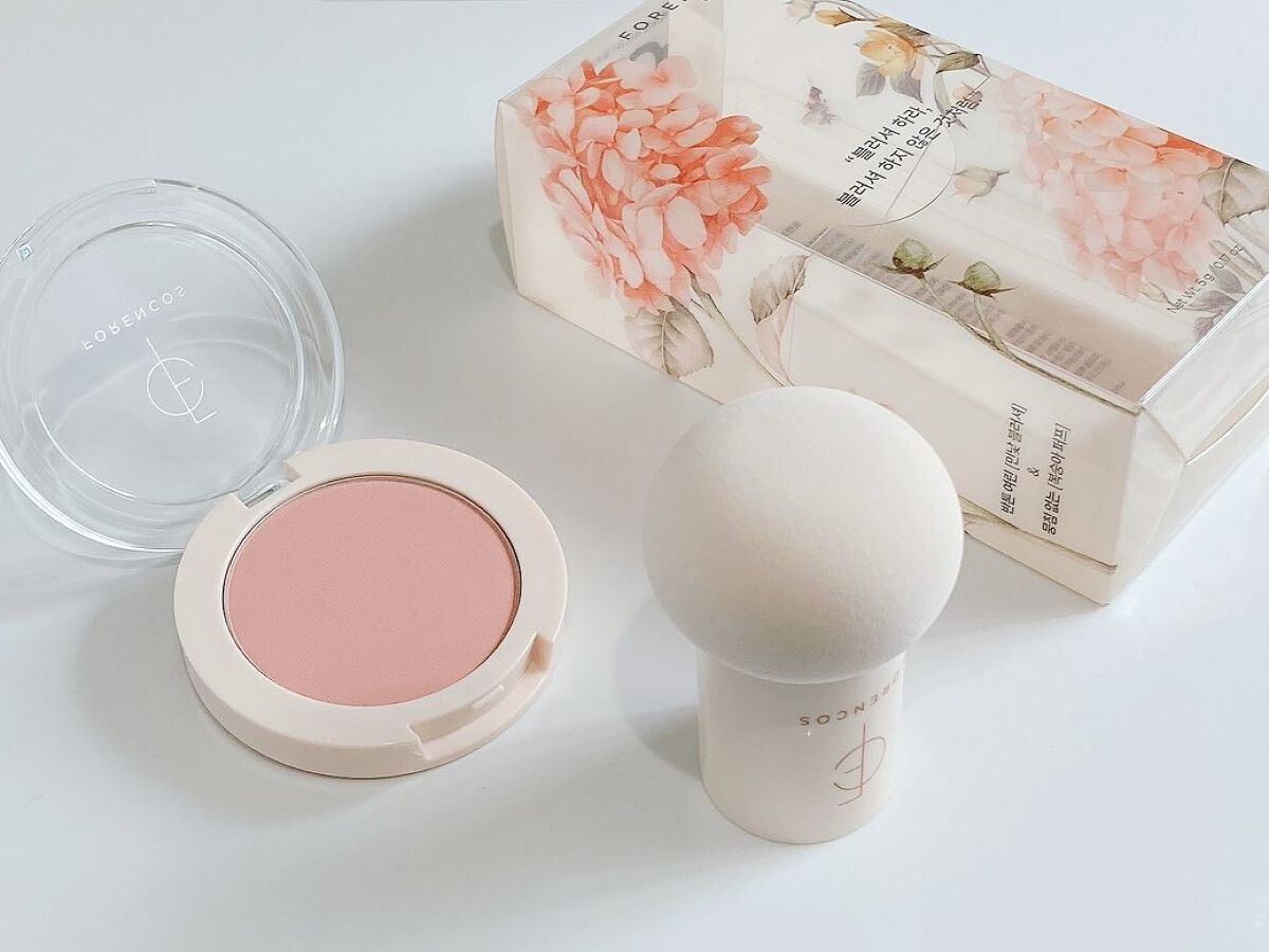 ベアブラッシャー パフ付き/フォレンコス/パウダーチークを使ったクチコミ(1枚目)