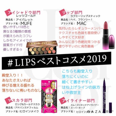  #LIPSベストコスメ2019

ポイントメイク編です！！

〈アイシャドウ部門〉
MAKE UP FOR EVERより
(MUFE)
レッツゴールドアイパレット👀✨

MUFEからの2019のコフレ