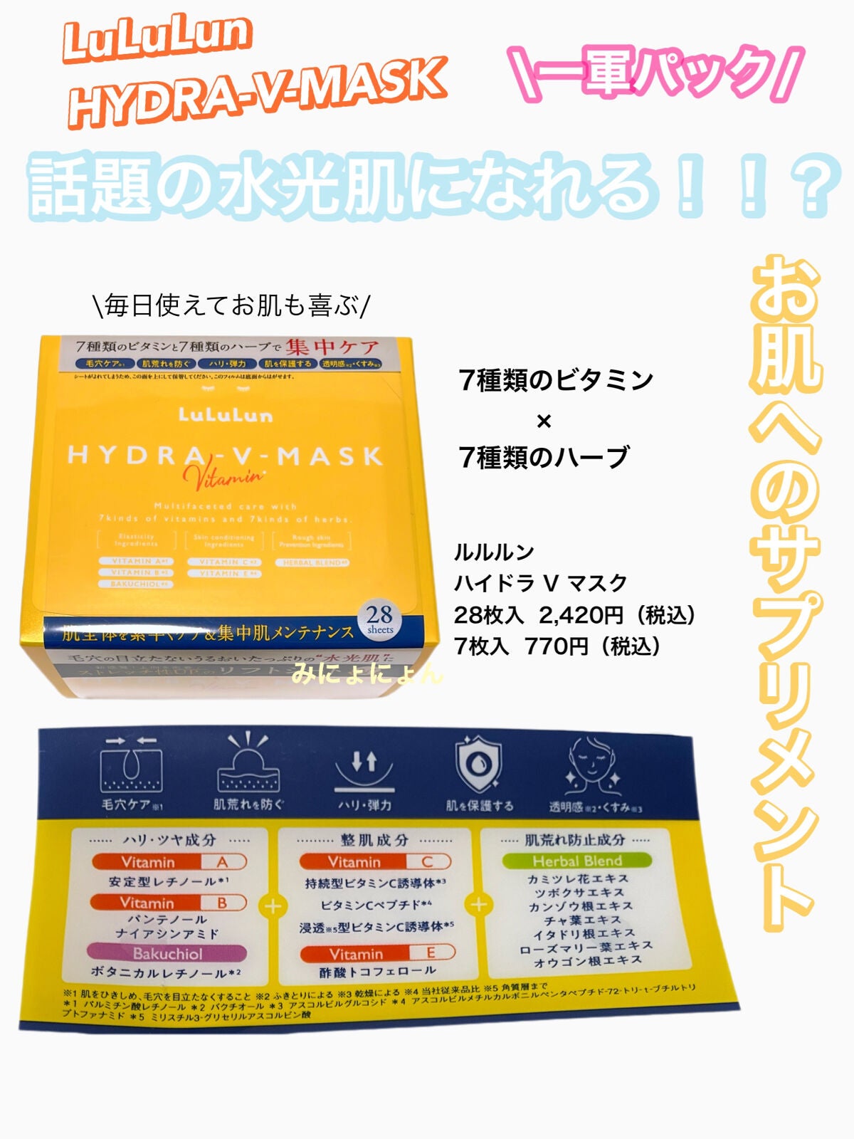 ルルルン ハイドラ V マスク/ルルルン/シートマスク・パックを使ったクチコミ(1枚目)