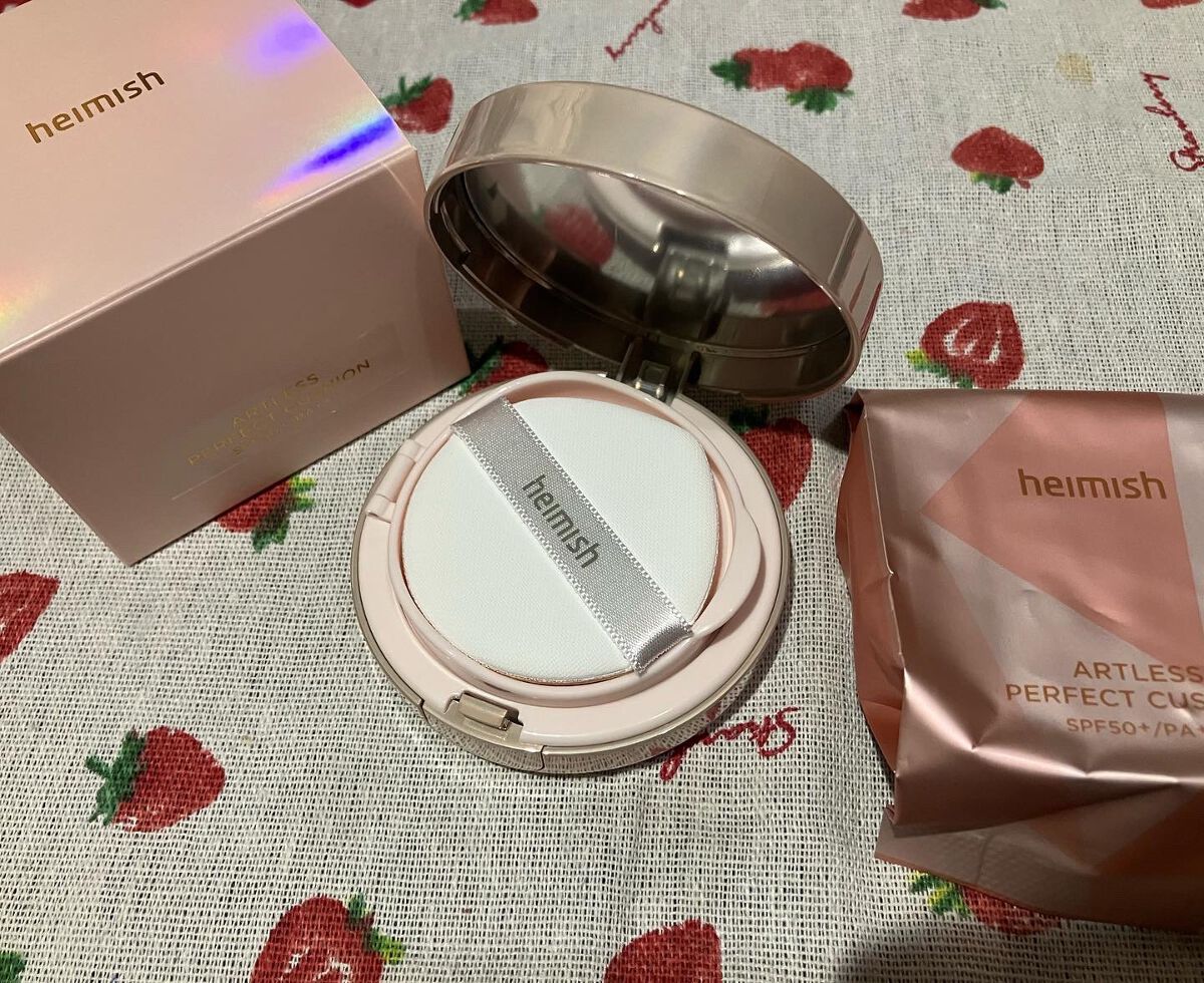 アートレス パーフェクト クッション #21 Light Beige/heimish/クッションファンデーションを使ったクチコミ（2枚目）