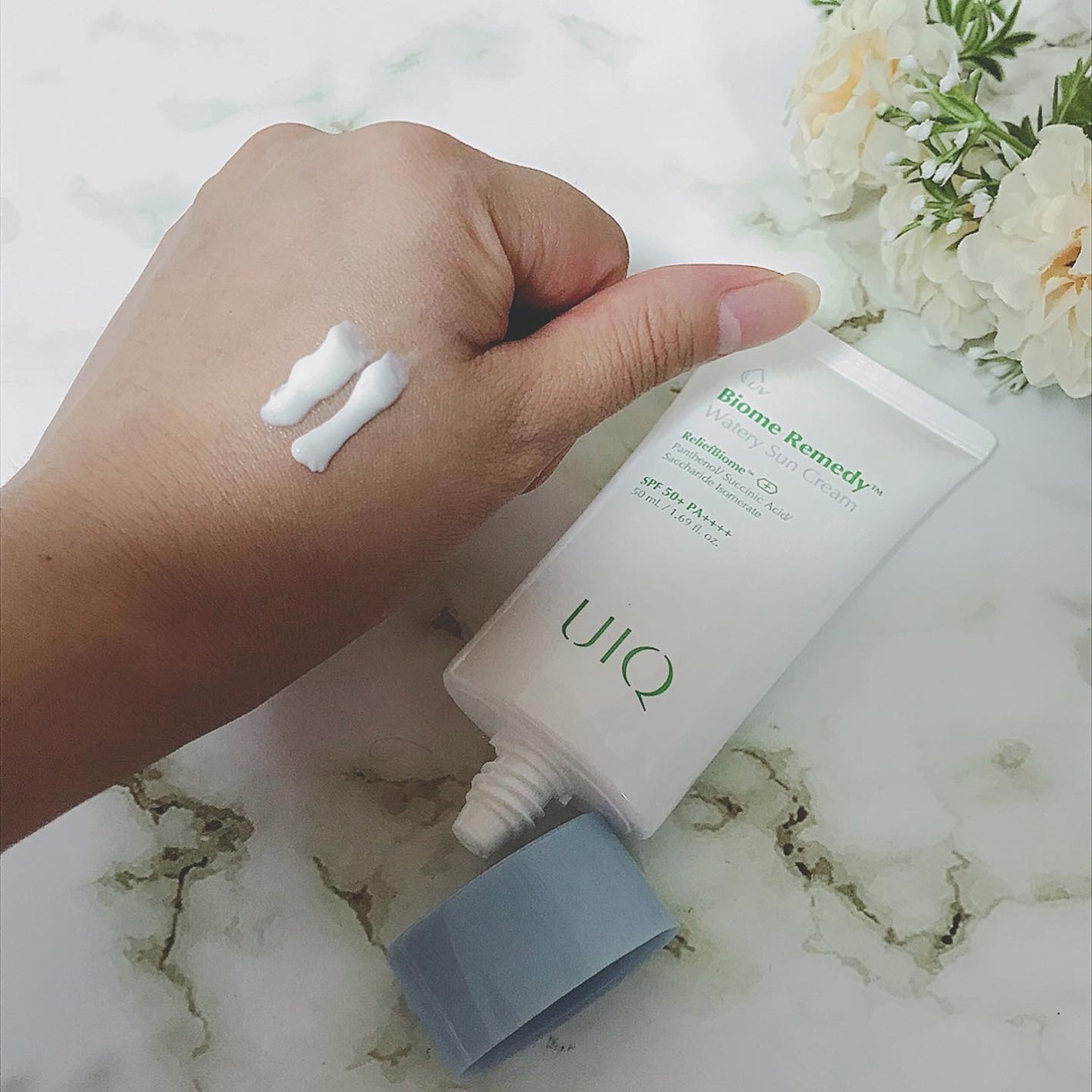 バイオームレメディ ウォータリーサンクリーム/UIQ/日焼け止めクリームを使ったクチコミ(3枚目)