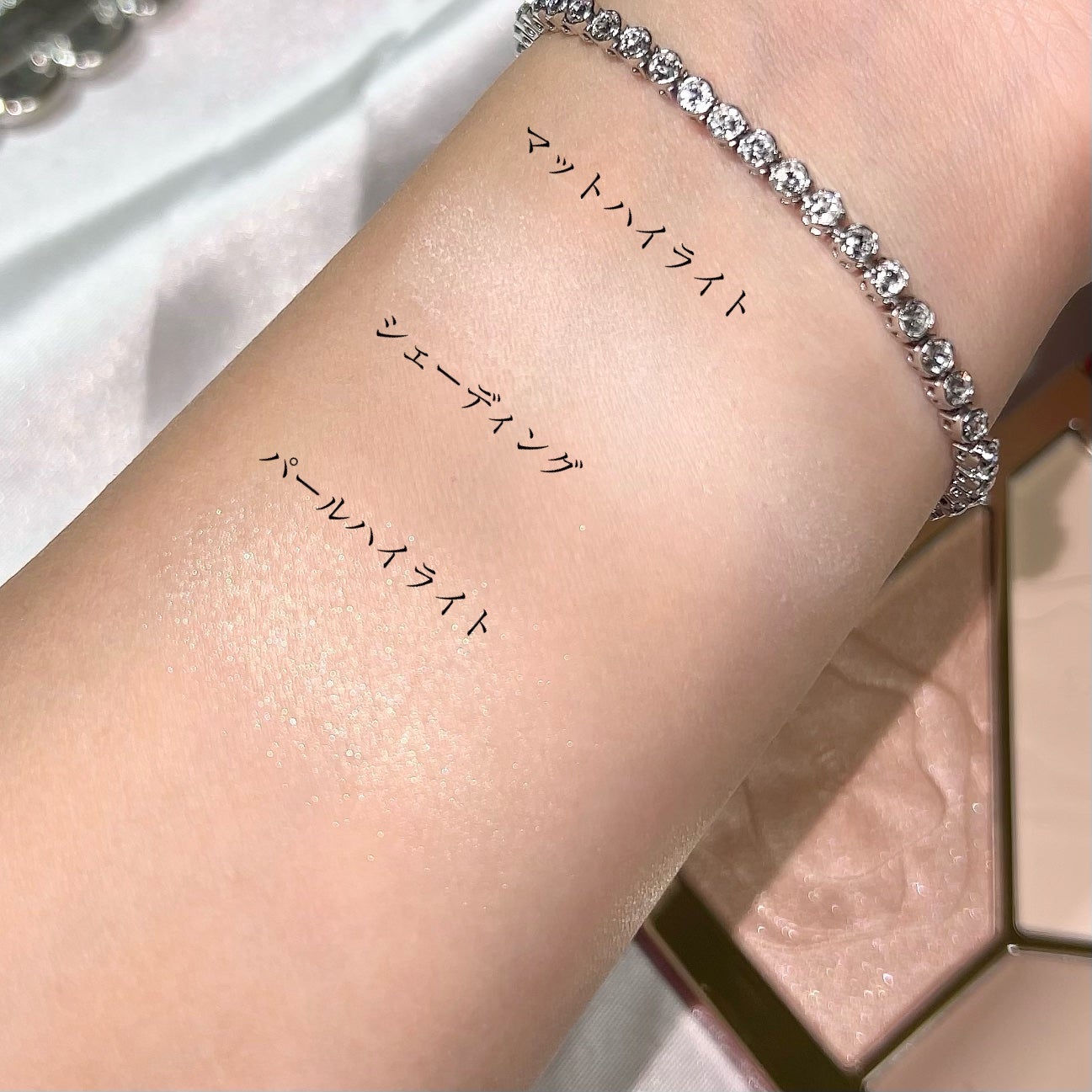 ハイライトシェーディングパレット/TIMAGE/パウダーハイライトを使ったクチコミ(4枚目)