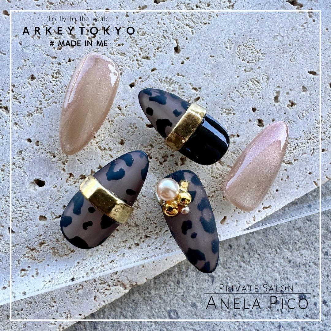 #ネイル,#ジェルネイル,#アニマルネイル,#レオパードネイル,#秋ネイルのネイルデザイン